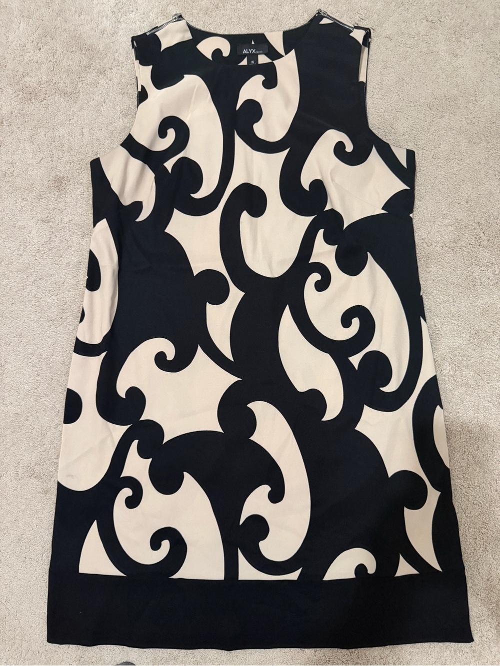 ALYX  Black and Cream Abstract Shift Dress - Picture 3 of 5